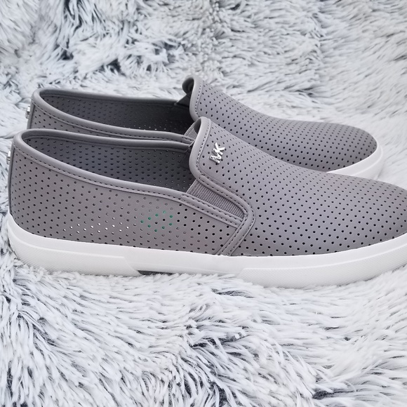 Michael Kors Perforated Gray Slip Ons NEW - Picture 8 of 8